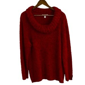 JM collection, red cowl neck pullover sweater women’s XL